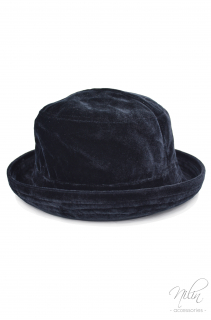 Női bársony kalap, fekete 58